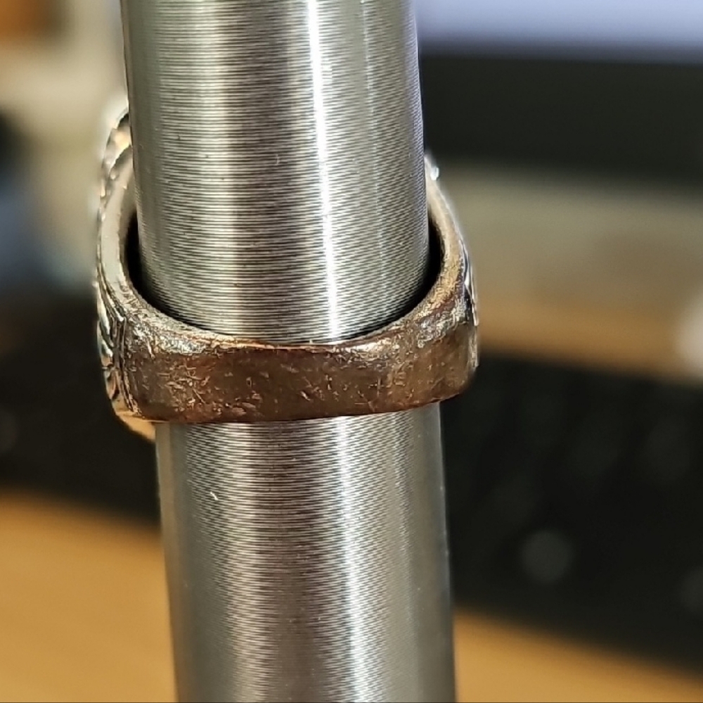 Turquoise Color Stone Matrix Statement Ring in Si… - image 4